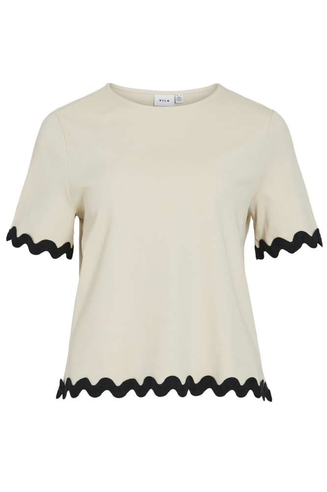 VICALISA O-NECK 2/4 TOP 14106763 BIRCH/BLACK BEAUTY